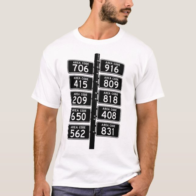 Camiseta do Código de Área da Califórnia  (Frente)