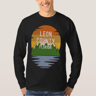 Camiseta Do Condado de Leon Flórida Pôr do Sol Antigo