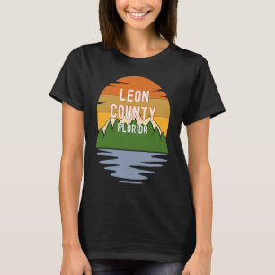 Camiseta Do Condado de Leon Flórida Pôr do Sol Vintage