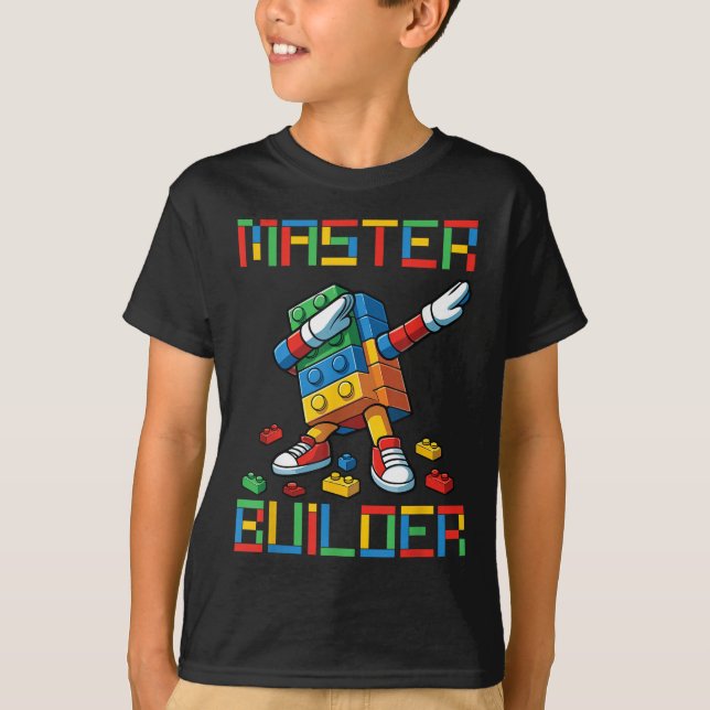Camiseta do Construtor Mestre Blocos Tijolos Const (Frente)