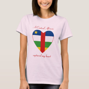 Camiseta do Coração com a Bandeira da Centrafrique