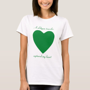 Camiseta do Coração com a Bandeira da Líbia