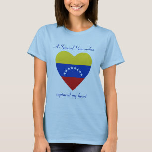 Camiseta do Coração com a Bandeira da Venezuela