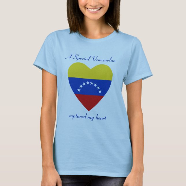 Camiseta do Coração com a Bandeira da Venezuela (Frente)