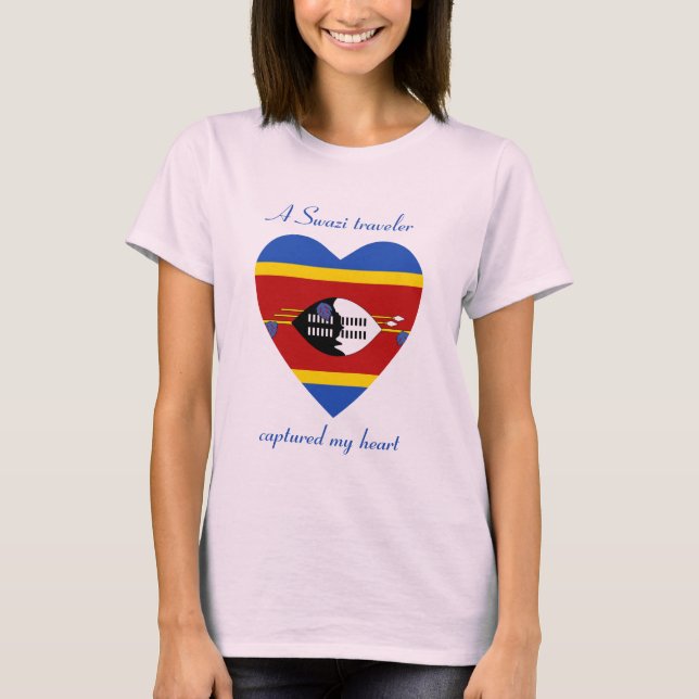 Camiseta do Coração com a Bandeira de Essuatíni (Frente)
