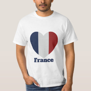 Camiseta do Coração da Bandeira da França