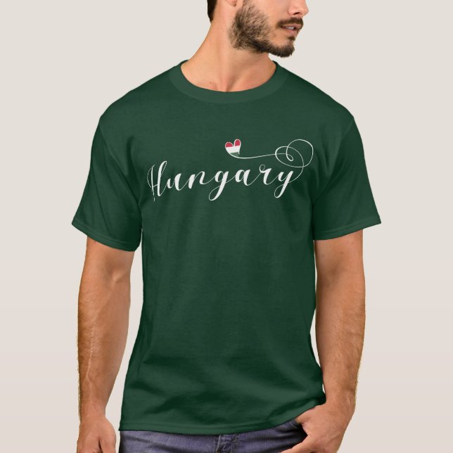 Camiseta do coração de Hungria, húngara (Frente)