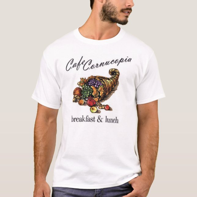 Camiseta do Cornucopia do café (Frente)
