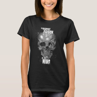Camiseta do crânio encarcerada (camiseta feminina)