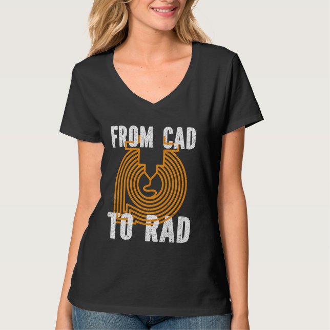 Camiseta Do Design de Nerd CAD para Rad 3D para Lover de PL (Frente)