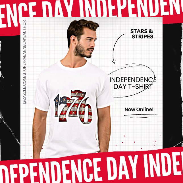Camiseta do Dia da Independência de 1776 Estrelas  (Criador carregado)