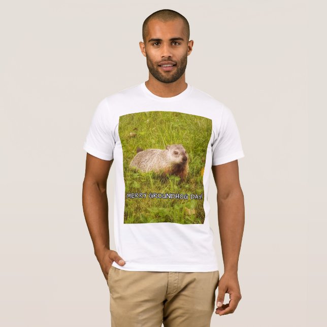 Camiseta do Dia da Marmota da feliz (Frente Completa)