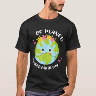 Camiseta do Dia da Terra da Menina Vai Planeta É S