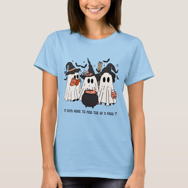 Camiseta do Dia das Bruxas - Trio de Bruxas Fantas (Frente)