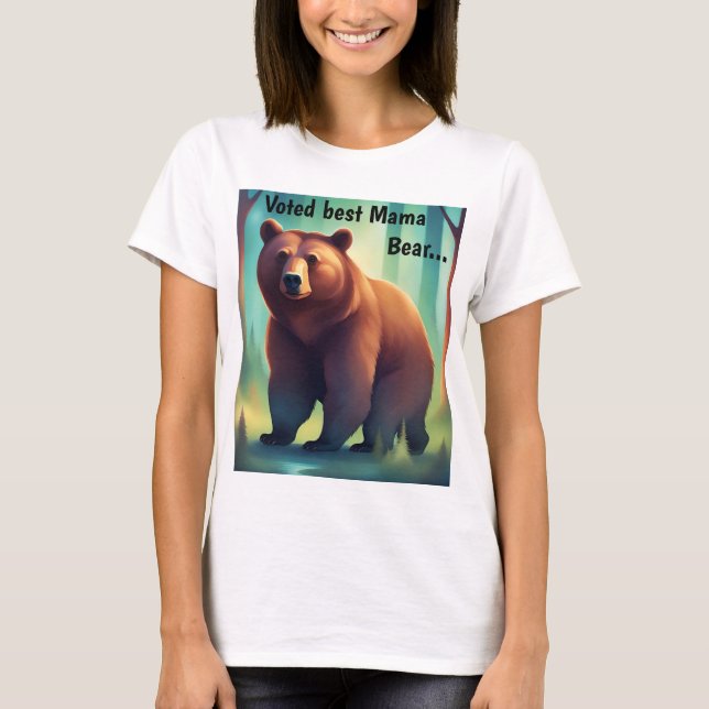 Camiseta do Dia das Mães "Best Mama Bear" (Frente)
