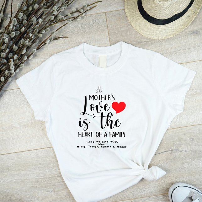 Camiseta do Dia das Mães Coração de Amor Familiar (Criador carregado)