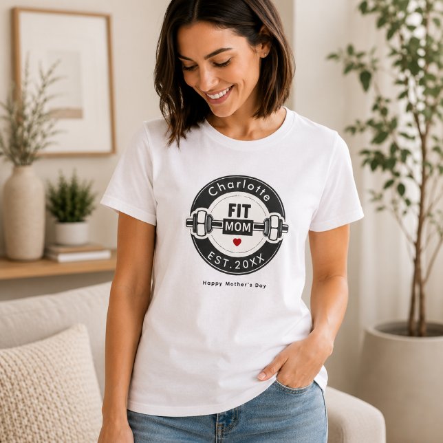 Camiseta do Dia das Mães da Mãe Fitness Moderna Pr (Criador carregado)