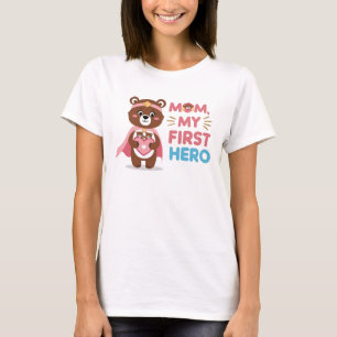 Camiseta do Dia das Mães - Mãe Urso Super-Heroína