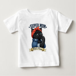 Camiseta do Dia das Mães Super Mamãe Gata Preta