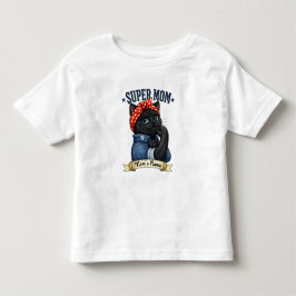 Camiseta do Dia das Mães Super Mamãe Gata Preta