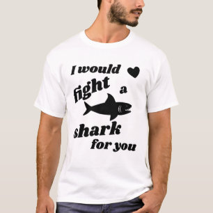 Camiseta do Dia do Namorados de Amor de Tubarões