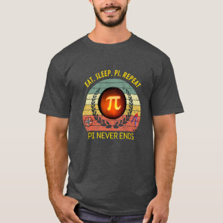 Camiseta do Dia do Pi 2026 – COMA. DURMA. π. REPIT