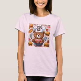 Camiseta do Dia do Trabalhador de Urso Bonito Adul