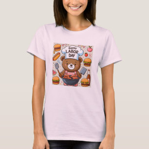 Camiseta do Dia do Trabalhador de Urso Bonito Adul