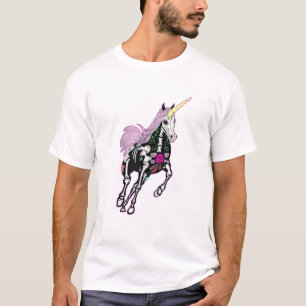 Camiseta do Dia dos Mortos do Unicórnio da Caveira
