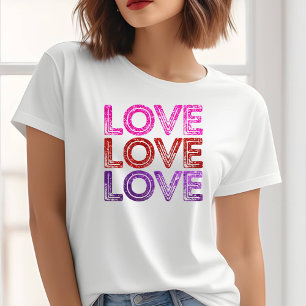 Camiseta do Dia dos Namorados com Brilho e Distres