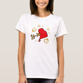 Camiseta do Dia dos Namorados com Coração e Flecha
