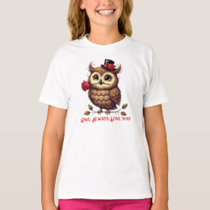 Camiseta do Dia dos Namorados com coruja suave