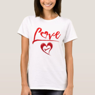 Camiseta do dia dos namorados coração adorável amo