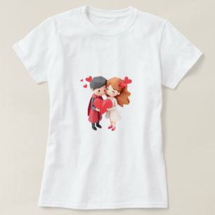 camiseta do dia dos namorados de amor de super-her