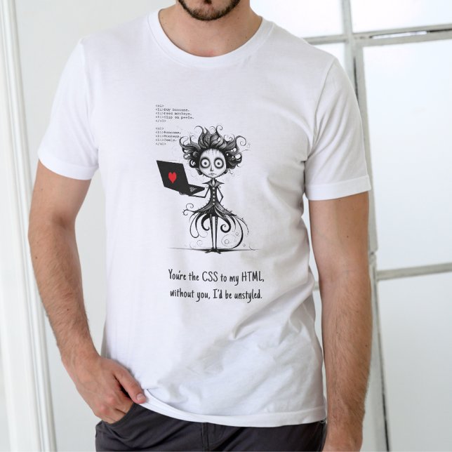 Camiseta do Dia dos Namorados de Humor Nerd – Text (Criador carregado)