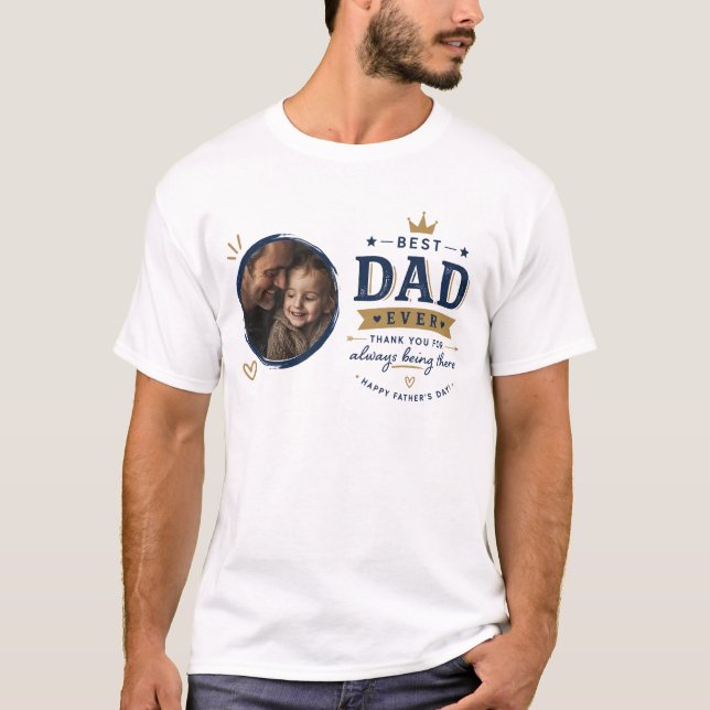 Camiseta do Dia dos Pais com Foto Personalizada –  (Frente)