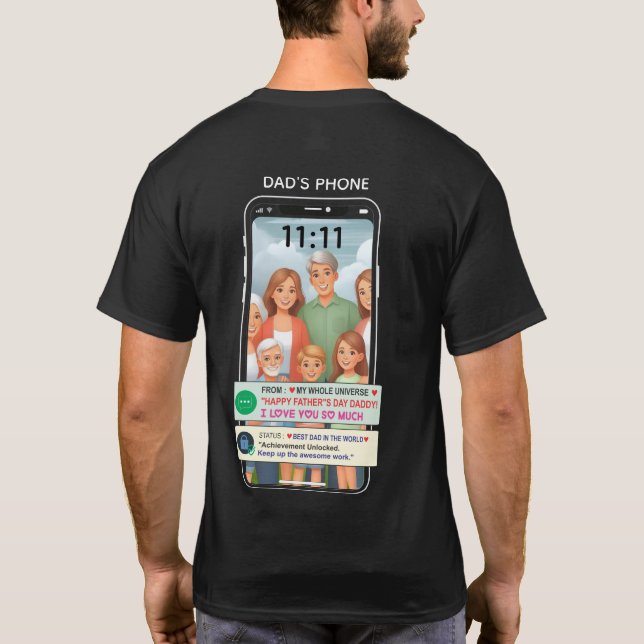 Camiseta do Dia dos Pais com Smartphone Personaliz (Verso)