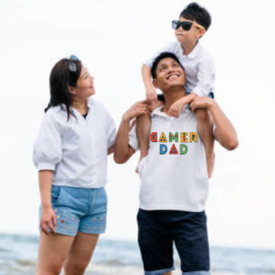 Camiseta do Dia dos Pais 'Papai GAMER' Colorida e 