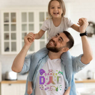 Camiseta do Dia dos Pais 'Papai GAMER' Colorida e