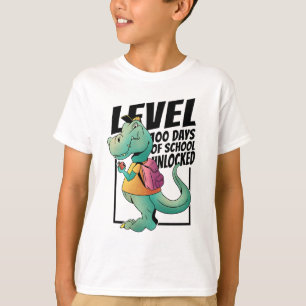 Camiseta do dinossauro 100 dias de escola design