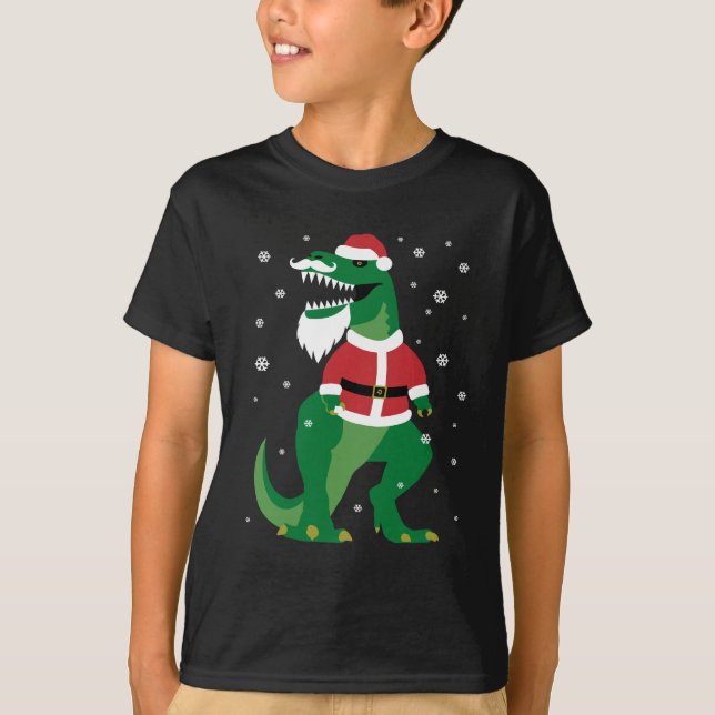 Camiseta do Dinossauro de Natal (Frente)