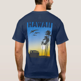 Camiseta do Dinossauro do Surf Sunset Hawaii
