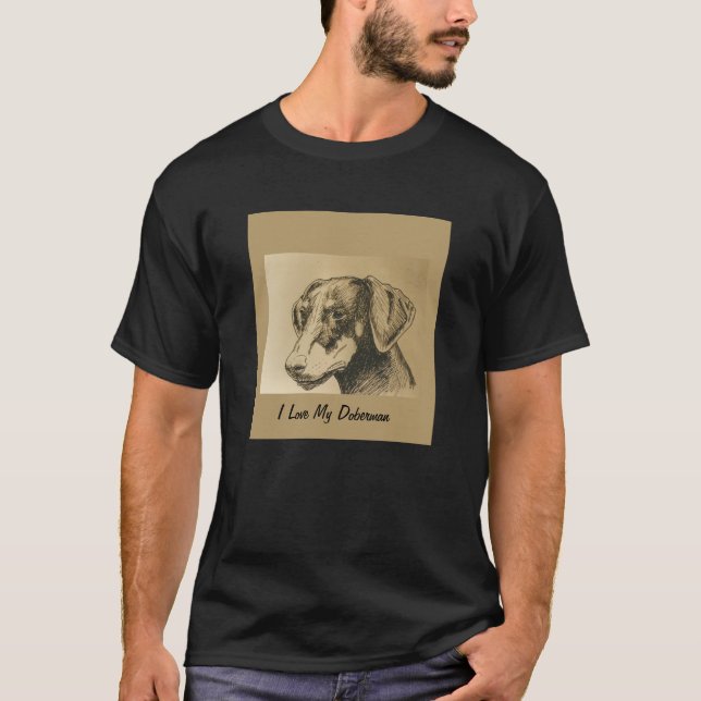 Camiseta do Doberman no preto (Frente)