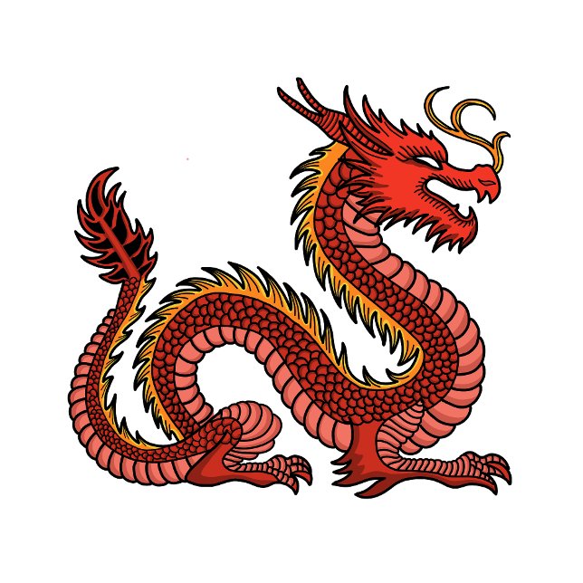 Camiseta do Dragão Laranja (Majestic Red Chinese Dragon)