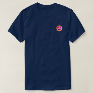Camiseta do Emoji de Rosto Sorridente com Olhos de