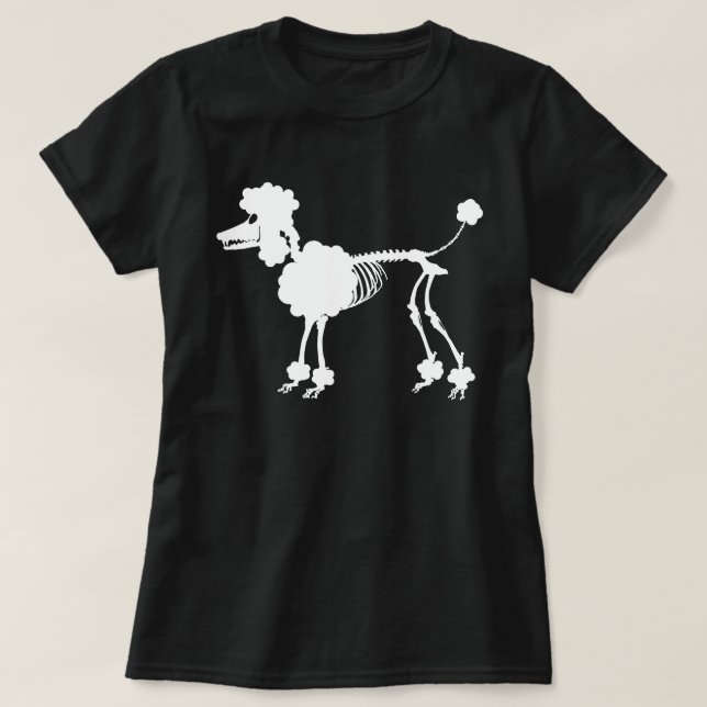 Camiseta do Esqueleto de Poodle (Frente do Design)