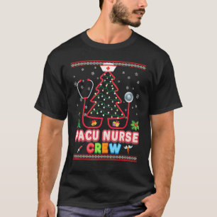 Camiseta do estetoscópio da árvore de Natal da equ