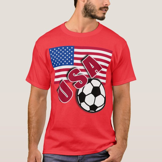 Camiseta do fã de futebol do mundo dos EUA (Frente)
