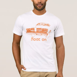 Camiseta Do flutuador laranja/branco sobre -