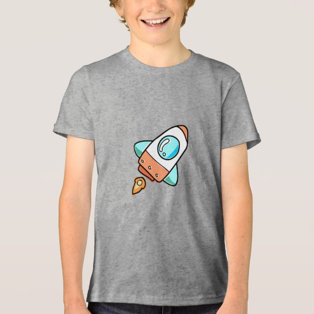 Camiseta do foguete Cartoon - Exploda para Diversã (Frente)